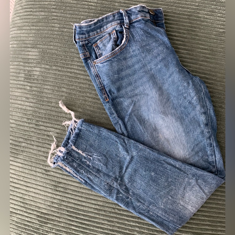 Zara Women's Distressed Blue Skinny Jeans